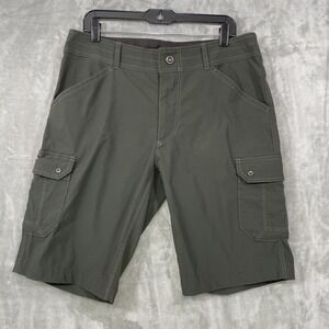 Kuhl Men's Size 34 Shorts Olive Green Performance Hiking 11" Cargo Nylon Blend